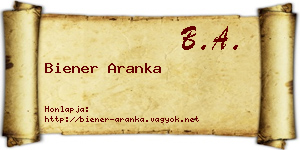 Biener Aranka névjegykártya