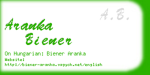 aranka biener business card